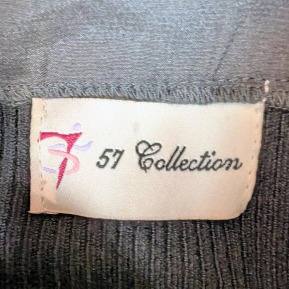 57 Collection Women's Ribbed Sweater With Ruffle and Silk Front Panel - Picture 8 of 10